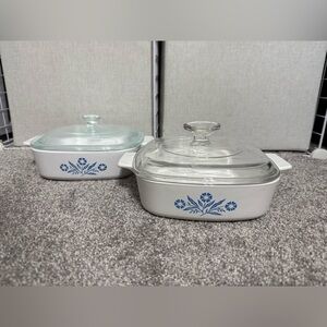 CorningWare Blue Floral Casserole Dish Set